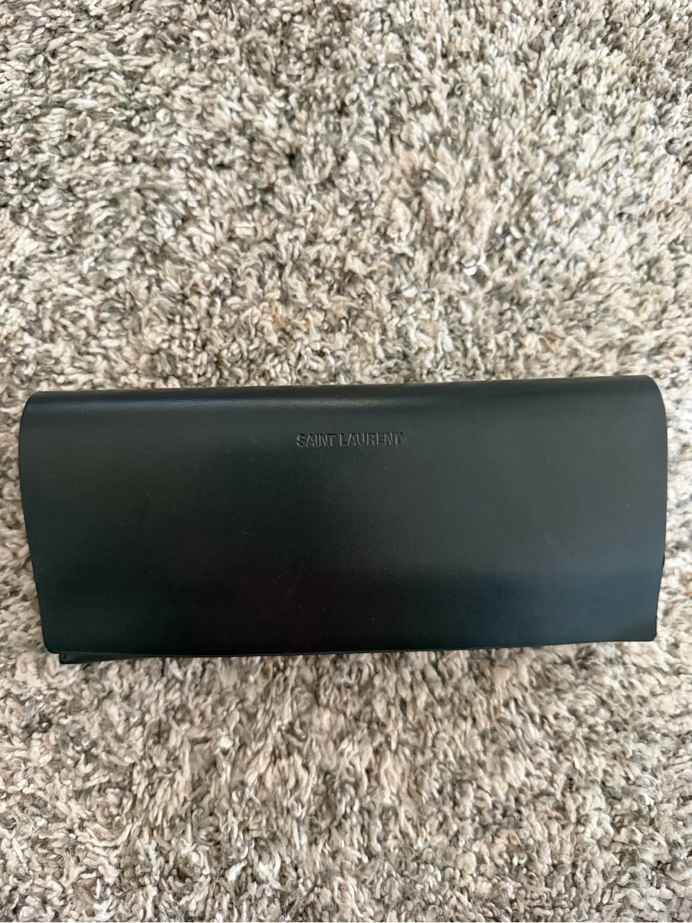 Saint Laurent Black Leather Sunglasses Case